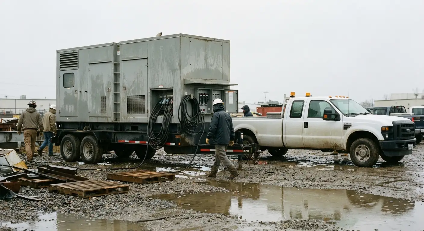 Commercial generator rental unit ready for deployment in Apex, NC