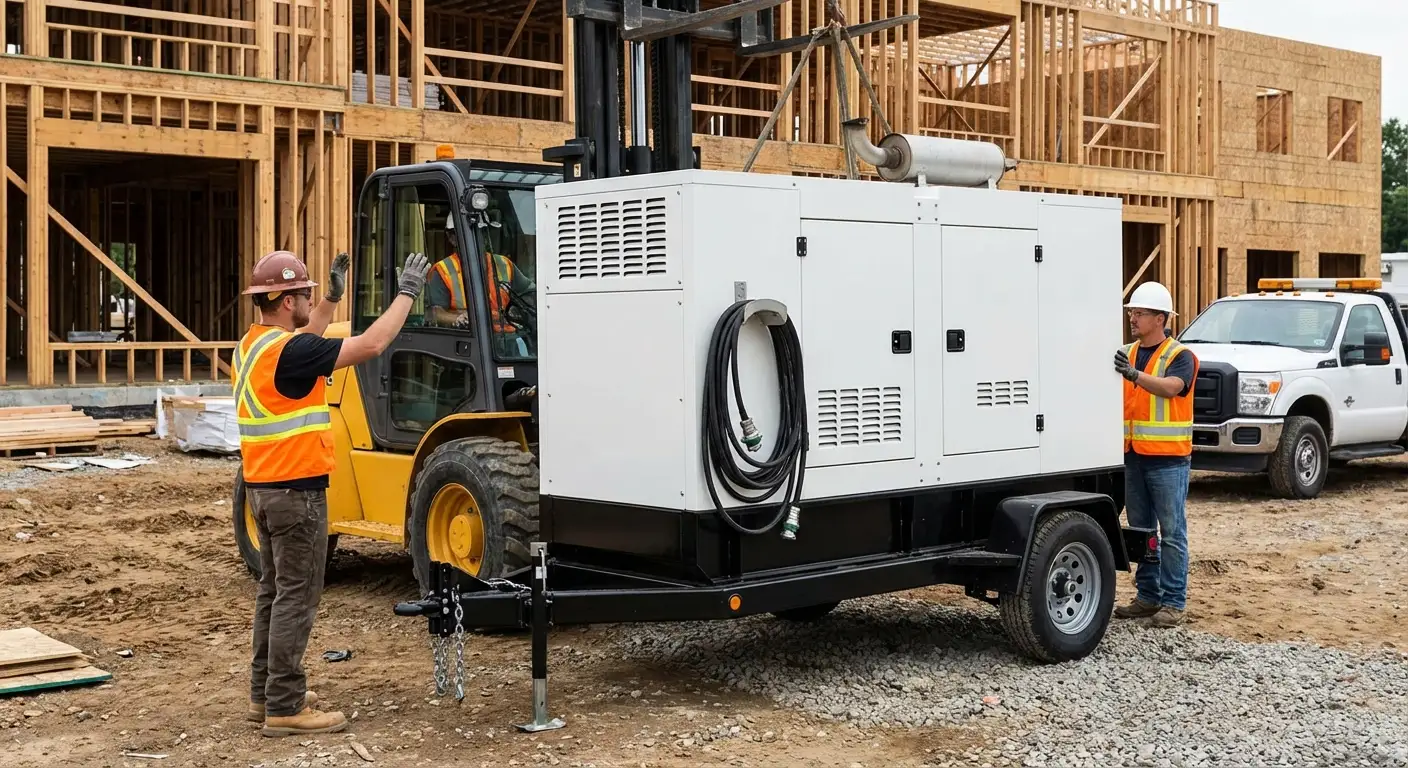 Construction generator deployment site in Apex, NC