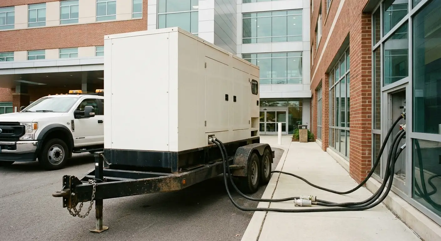 Commercial generator rental equipment ready for deployment in Apex, NC