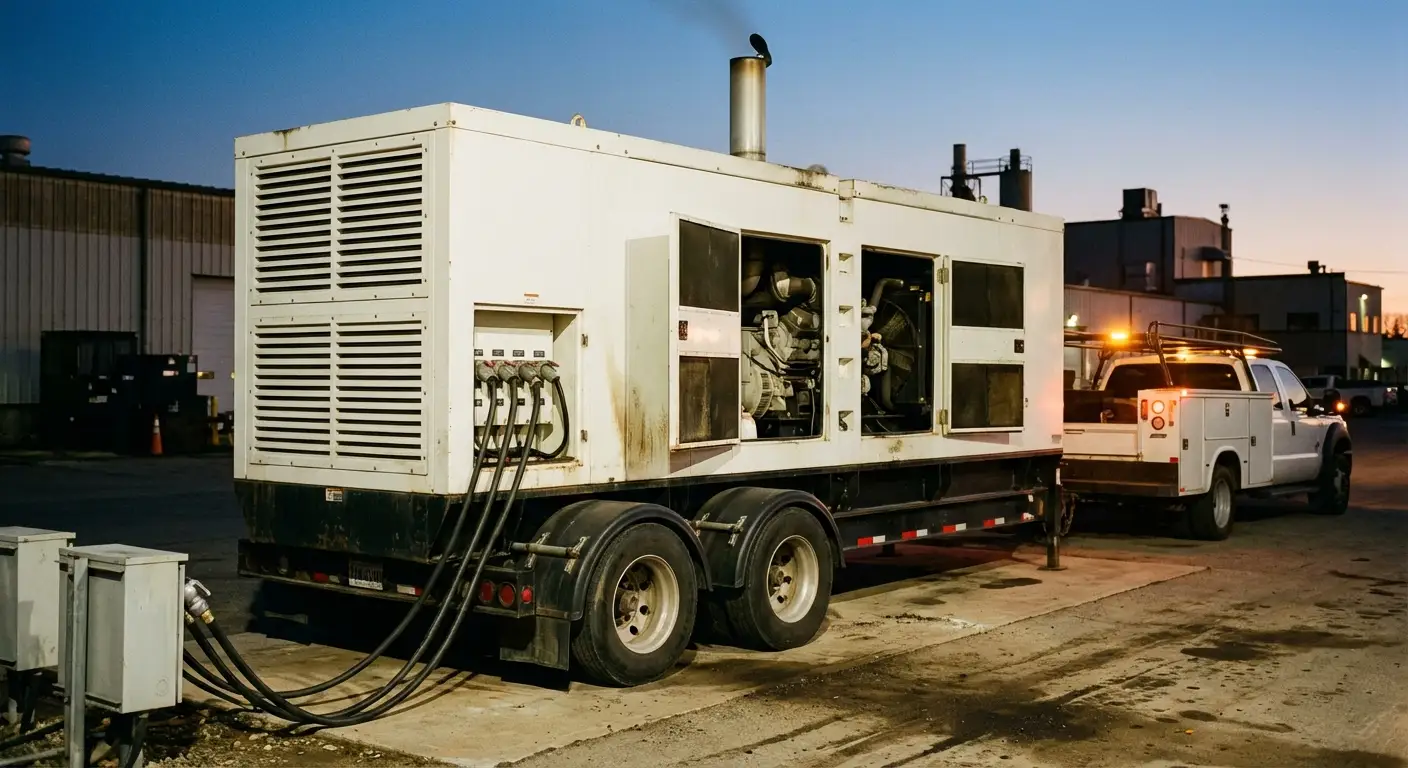 Commercial generator rental background in Apex, NC