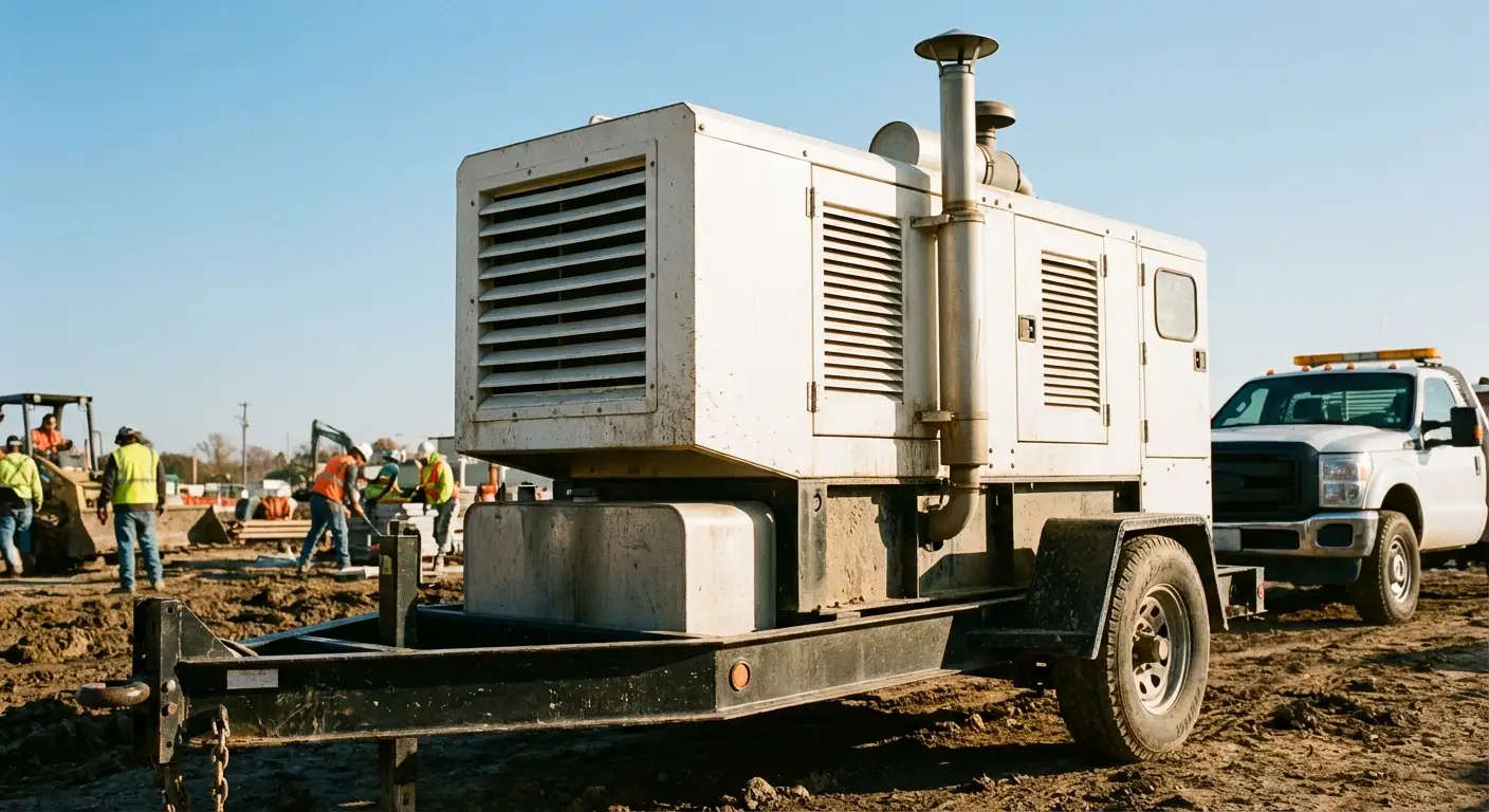 Industrial generator equipment on site in Apex, NC