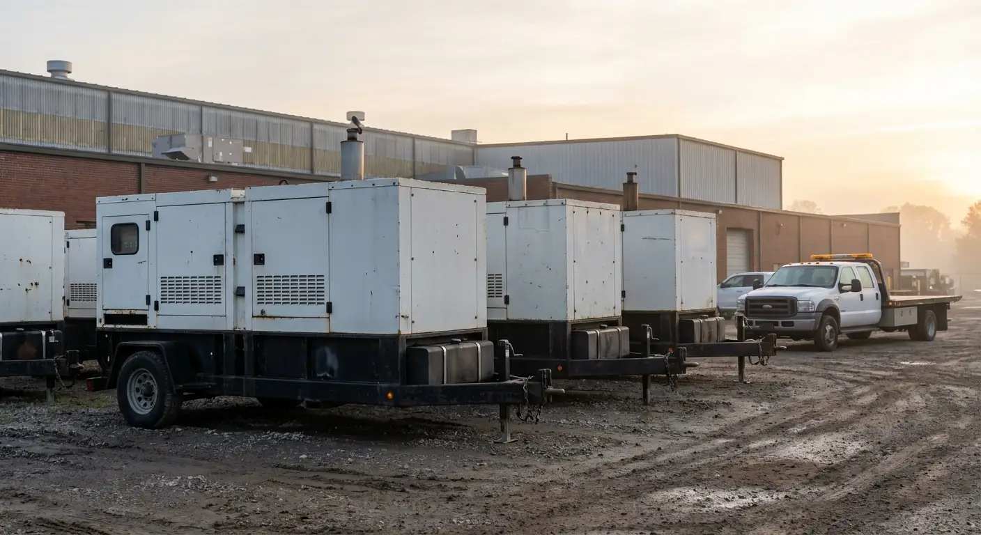 Industrial generator setup during planned shutdown in Apex, NC