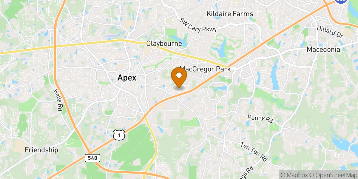 Downtown Apex neighborhood map in Apex, NC